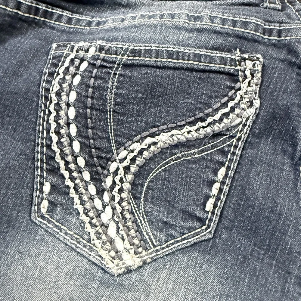 Ariya Whitney Crop Capri Jeans 13/14 Thick Stitch Blue Denim 31164R Y2K